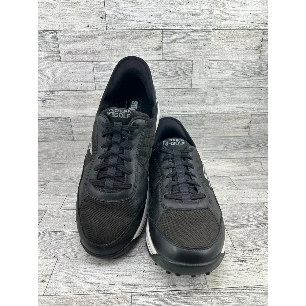 Skechers GoGolf Slip-ins Arch Fit‎ Men Sz 13 Black White Spikeless Shoes 214110